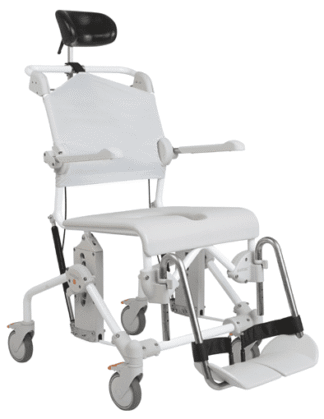 Dusch- und Toilettenrollstuhl Swift Mobil Tilt-2 mit Eimerhalter, grau