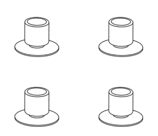 Gummifüße für TOMTAR Duschhocker/-stuhl (VPE: 4)