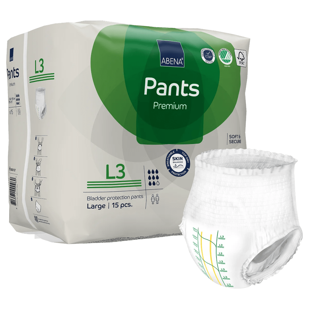 Windelhose ABENA-Pants Premium L3 Hüfte 100 bis 140 cm (1 Karton: 6 x 15 Stk)