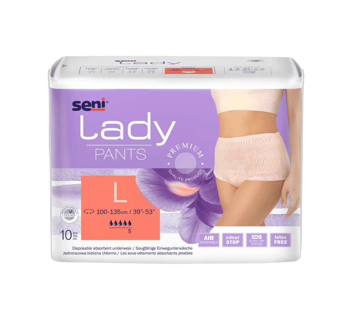 Seni Lady Pants Large, Hüfte 100 - 135 cm (VPE: 1 Karton 8 x 10 Stück)