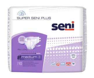 Seni Super Plus Medium (1 Karton: 6 x 10 Stück) Windelhose atmungsaktiv Nacht
