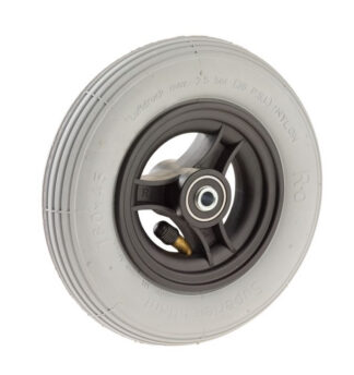 Rad 150x30 (6x1 1/4) 3-Speichen, Nabenlänge: 36mm Rillenprofil Luftbereifung grau, Felge schwarz