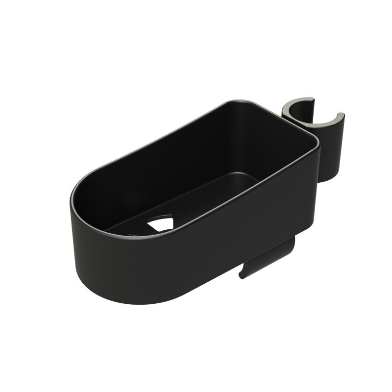 Stockhalter Universal für Rollstuhl anklemmbar Bandfixierung und Topf schw.