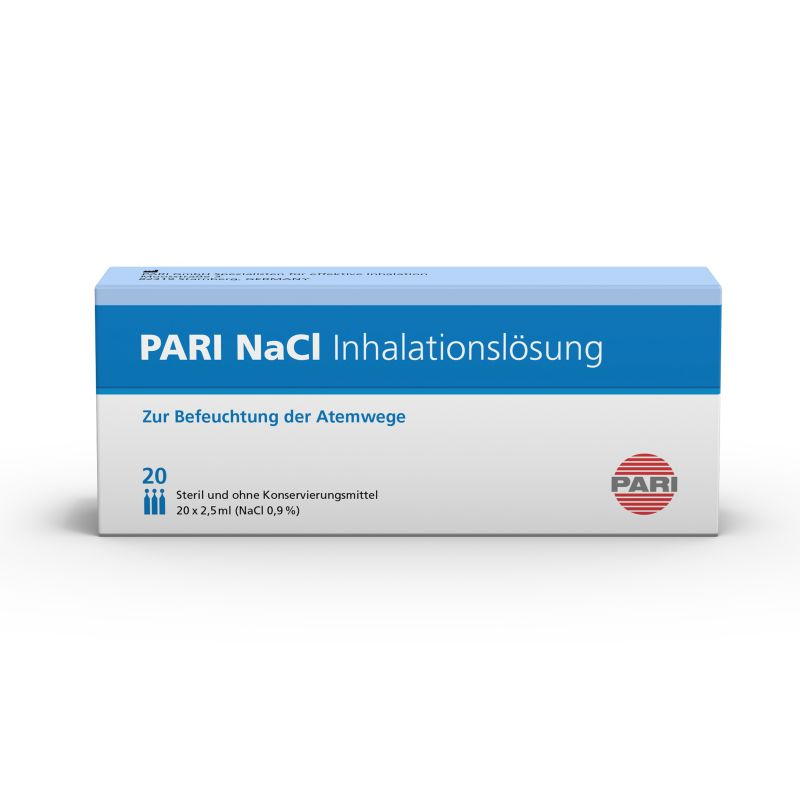 Inhalationslösung PARI NaCl - 20 Ampullen a 2,5 ml isotonische Salzlösung (0,9% NaCl) - steril