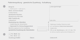 Patientenquittung, gesetzliche Zuzahlung, Block mit 50 Blatt + je 1 Durchschlag