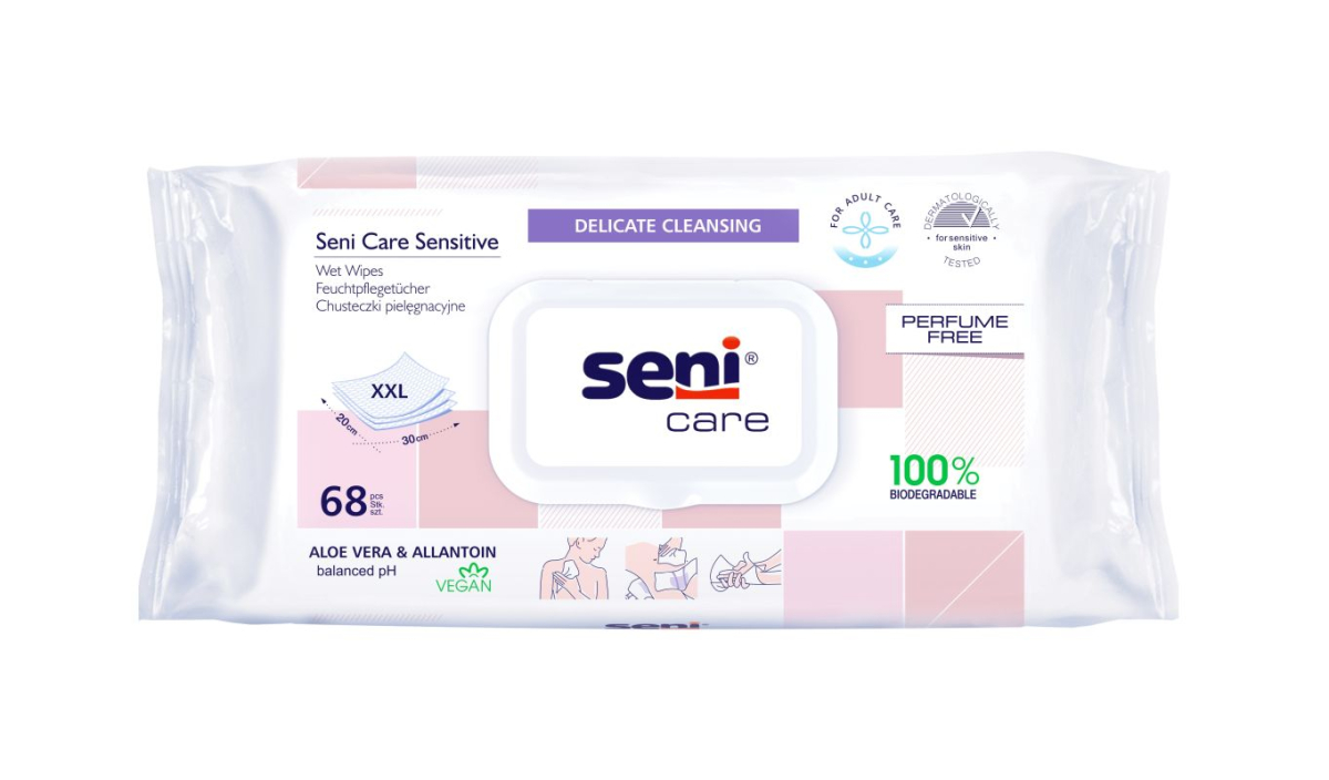 Seni Care Feuchtpflegetücher Sensitive (KTN :10 x 68 Stück)