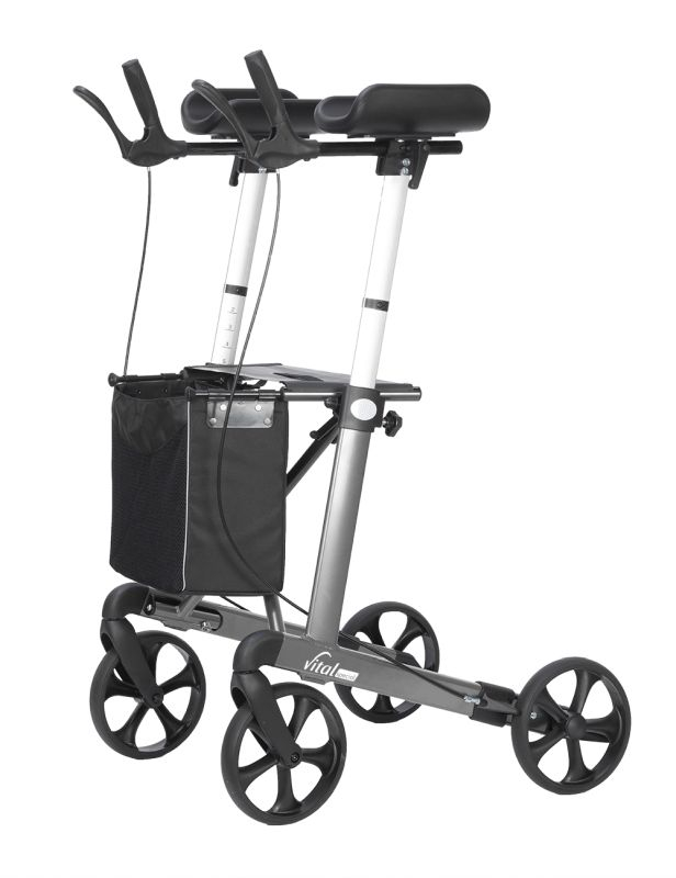 Rollator vital special grau Sitzhöhe 62 cm inkl. Stofftasche