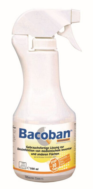 Langzeit-Flächendesinfektion BACOBAN, gebrauchsfertig, wasserbasierend, 12 x 500 ml Flasche