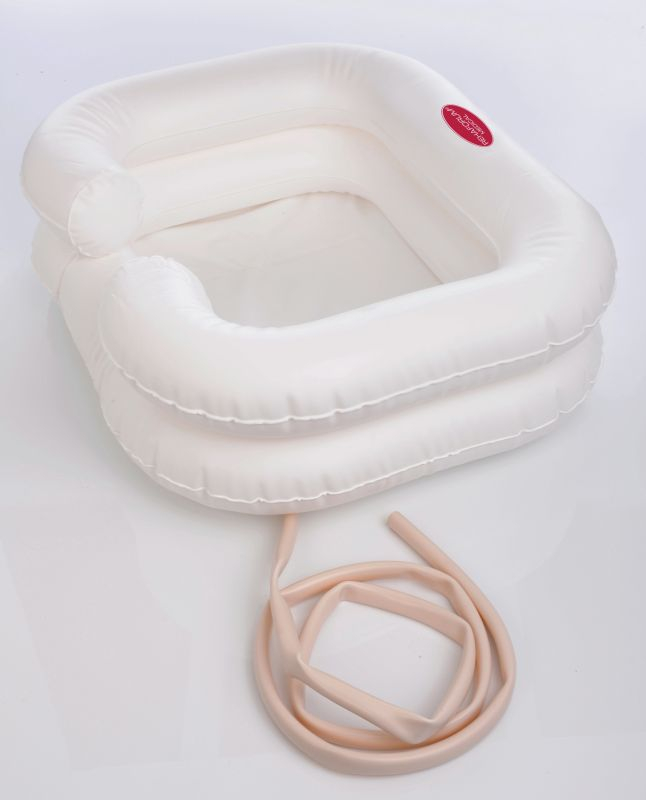 Haarwasch-Set RFM zweiteilig, Becken + Duschset aufblasbar, weiß ca. 66x60x15cm – Bild 2