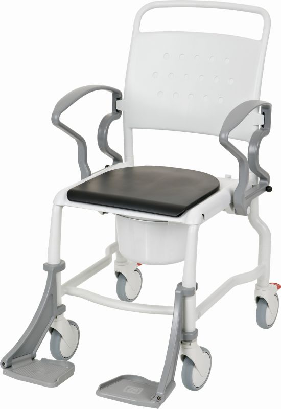 Toilettenrollstuhl Bonn, grau, inkl. Toiletteneimer, max. 130 kg