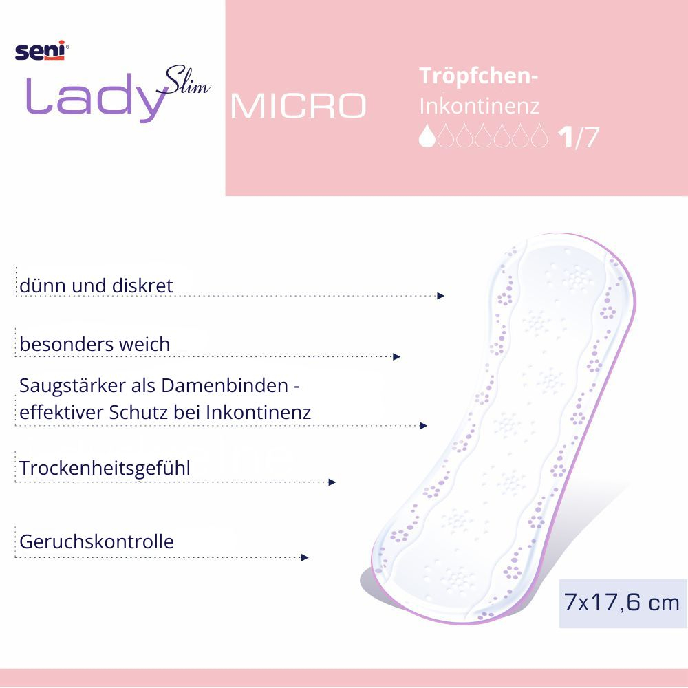 Inkontinenzeinlagen Seni Lady Slim Micro (1 Karton: 12 x 20 Stück) – Bild 2