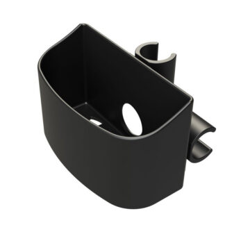 Stockhalter für 2 Gehhilfen, klemmbar, mit Bandfixierung und Topf