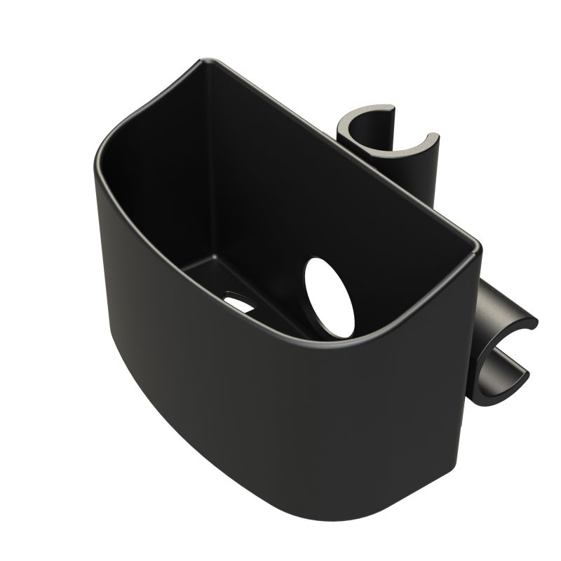Stockhalter für 2 Gehhilfen, klemmbar, mit Bandfixierung und Topf