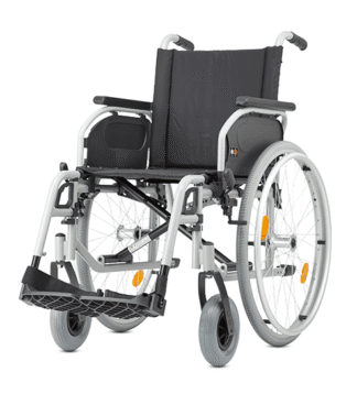 Rollstuhl S-Eco 300, mit Trommelbremse, PU, Duo-Armlehnen, silber
