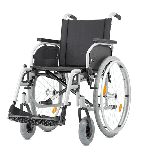 Rollstuhl S-Eco 300, mit Trommelbremse, PU, Duo-Armlehnen, silber