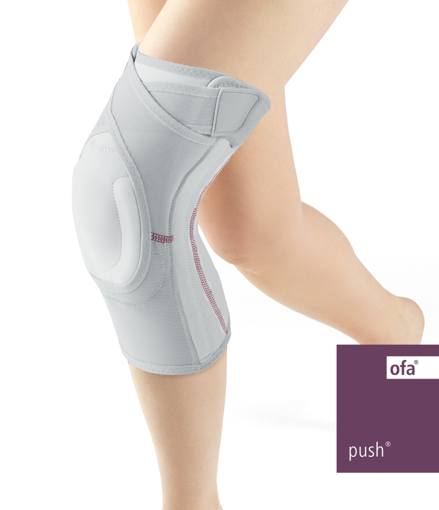 Kniebandage Push care grau/aubergine