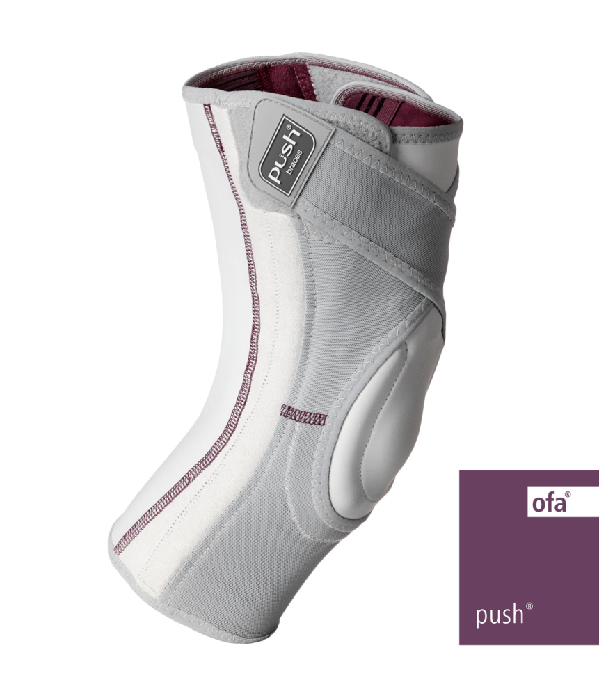 Kniebandage Push care grau/aubergine – Bild 2