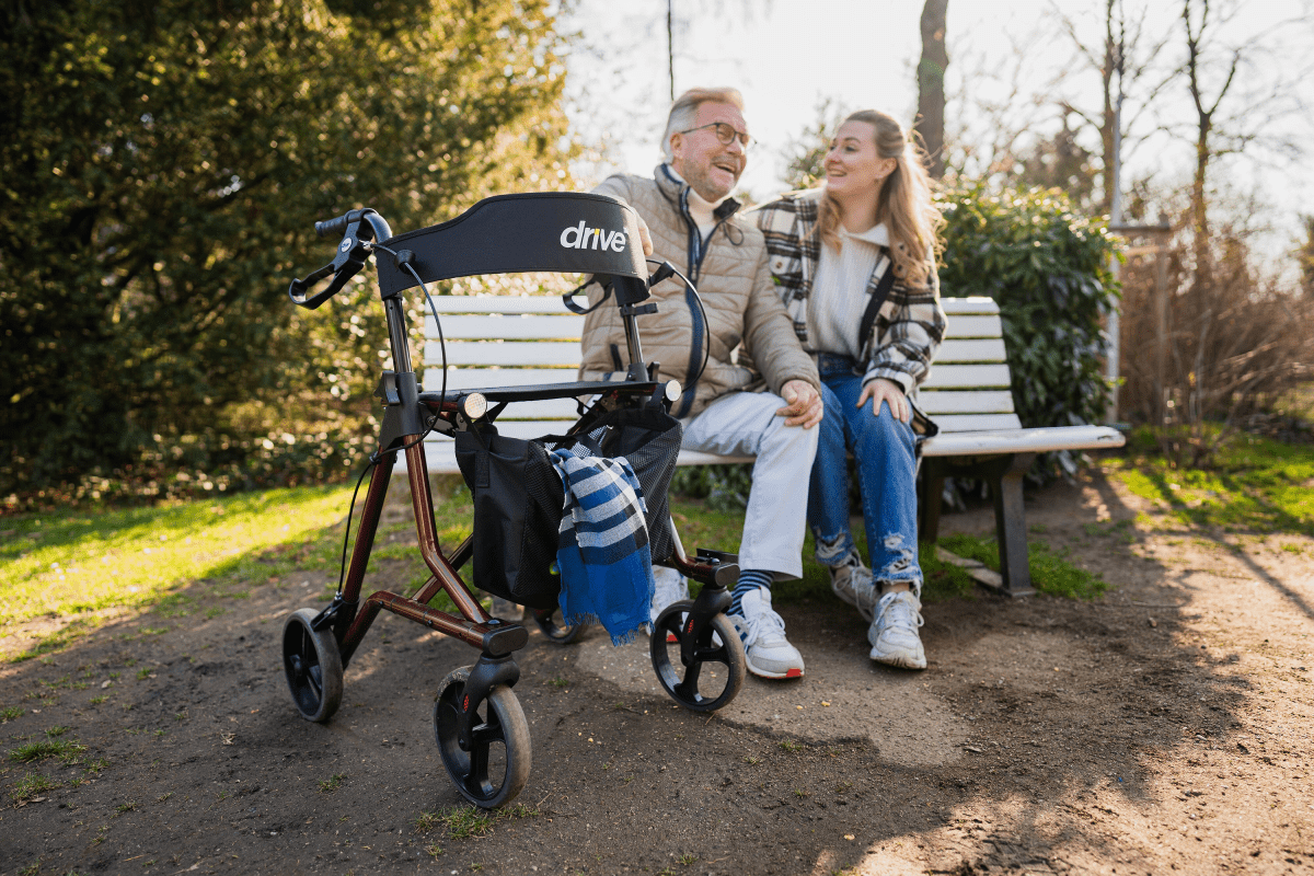 Rollator TORRO mit Stockhalter und Netzkorb – Bild 4