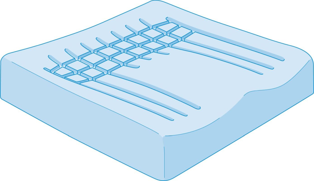 Sitzkissen Viscoflex, Höhe: 8 cm, mit Inkobezug, bis max. 140 kg, Dekubitus-Prophylaxe bis Grad II – Bild 2