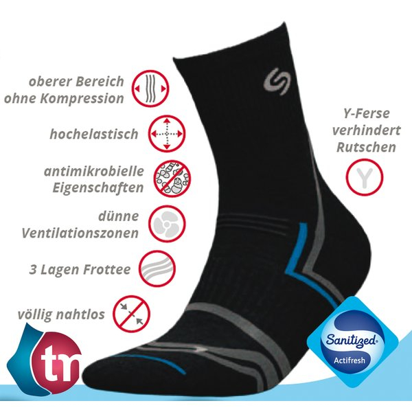 Socken NORDIC WALKING, schwarz – Bild 2
