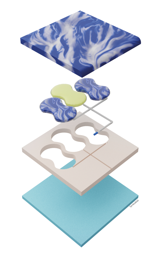 Anti-Dekubitus-Luftzellen-Sitzkissen XAIR hybrid, blau – Bild 2