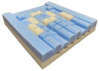 Sitzkissen CUBE FLEXi mit PU-Bezug 8 cm blau-grau