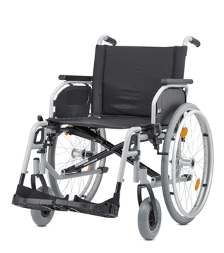 Rollstuhl S-Eco 300 XL mit Trommelbremse, PU,Duo-Armlehnen,silber