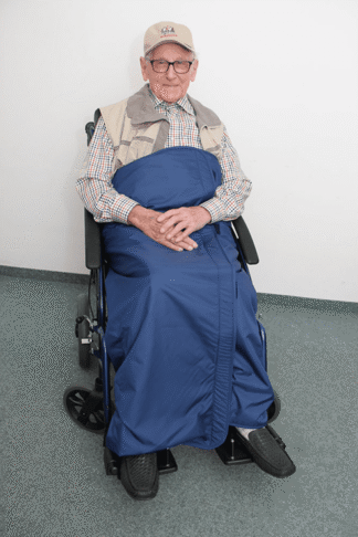 Rollstuhl-Wickeldecke Nylon innen Fleece marine