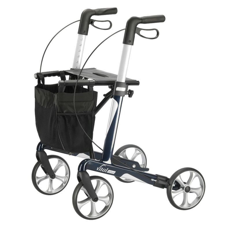Rollator vital carbon, inkl. Stockhalter u. Stofftasche, max. 150 kg bel. – Bild 3