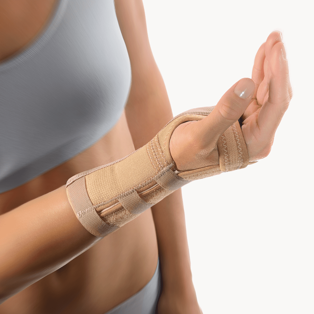 Bort Handgelenkstütze mit Aluschiene beige