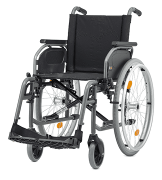 Rollstuhl S-Eco 2, mit Trommelbremse, PU, Duo-Armlehnen, anthrazit-metallic