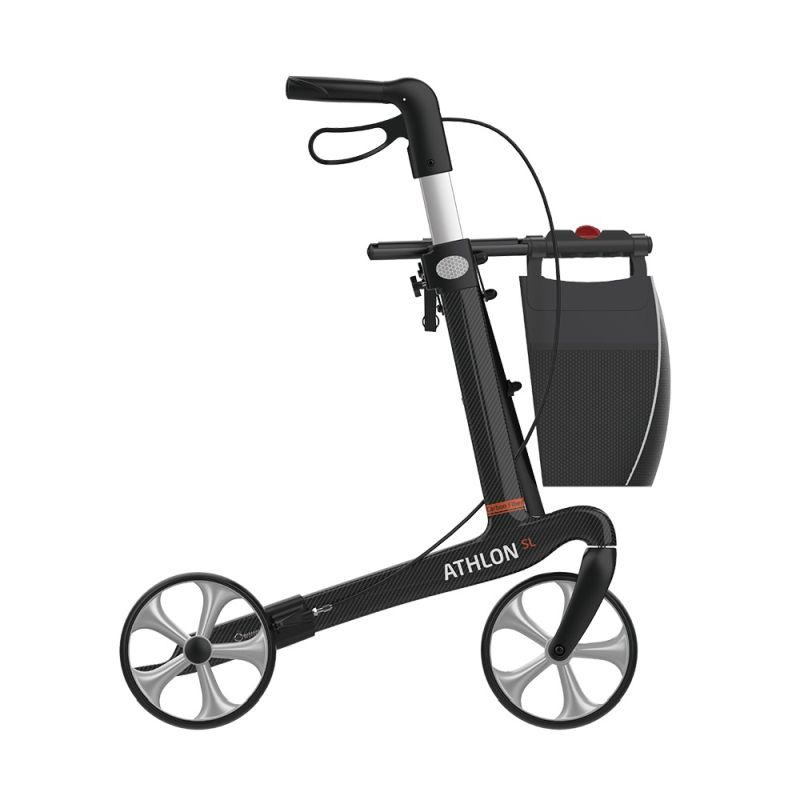 Rollator ATHLON SL Carbon Standard mit Stockhalter und Tasche