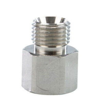 Metalladapter verchromt mit Dichtung für AquaPak & Respiflo G3/8 auf UNF9/16