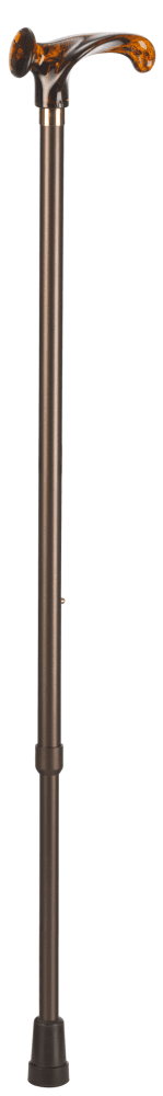 Leichtmetallstock mit anatomischem Griff in Bernsteinoptik, verstellbar, bronze