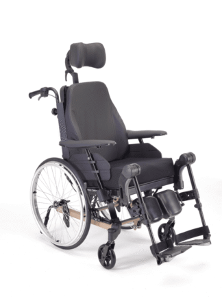 Multifunktions- und Lagerungsrollstuhl Rea Clematis Pro, AOK BW, TrBr., Therapietisch perlmuttbeige