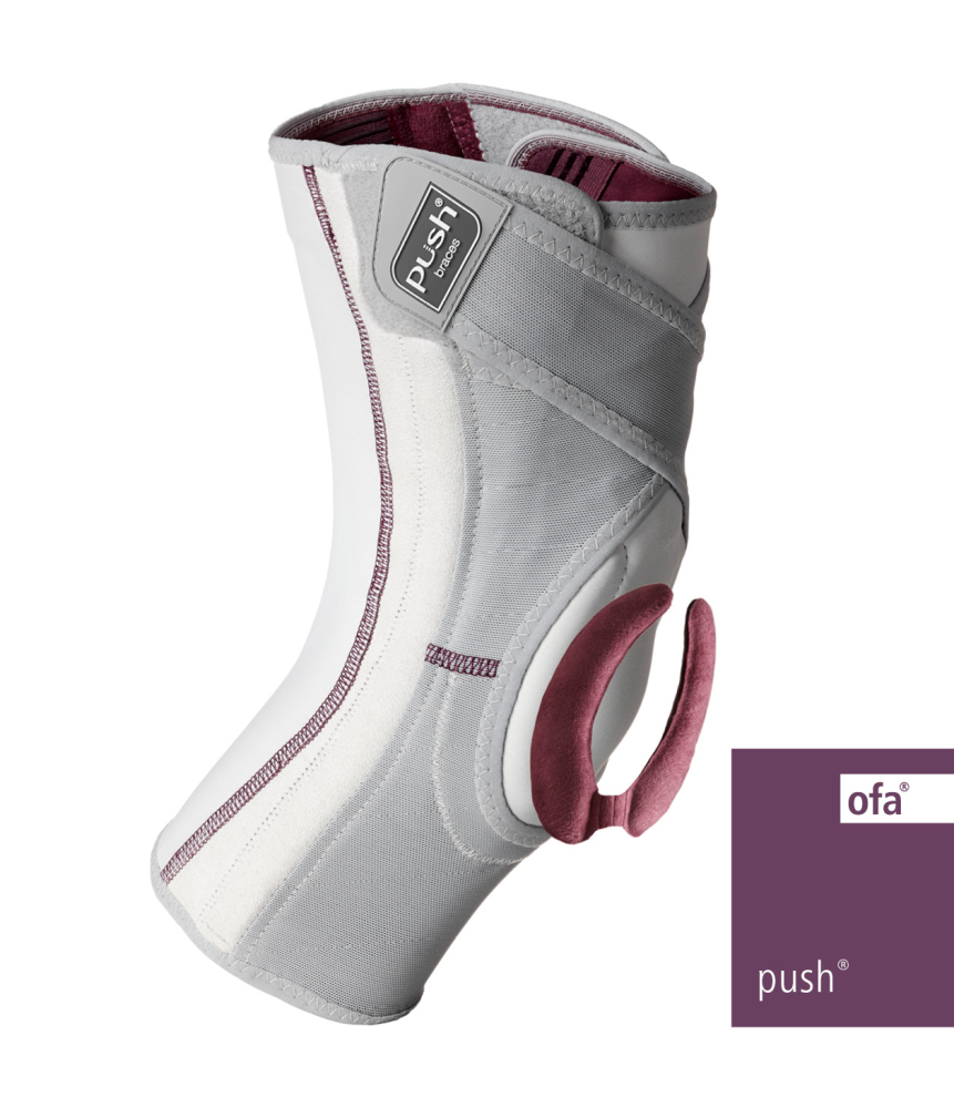 Kniebandage Push care grau/aubergine – Bild 3