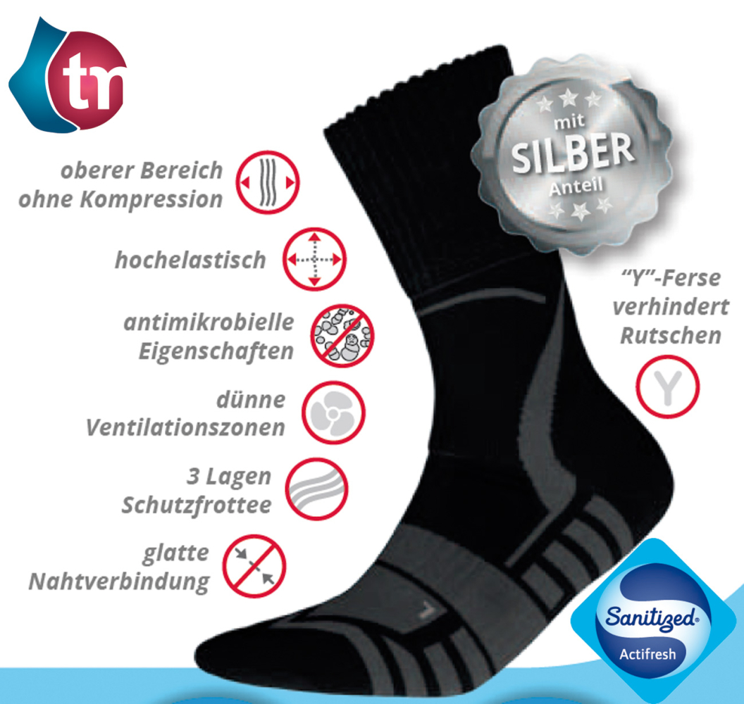 Socken TREKKING SILVER DEODORANT, dunkelgrau – Bild 2
