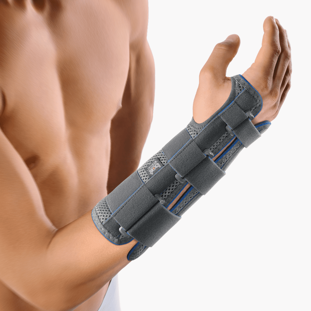 Bort Arm- und Handgelenkstütze ManuStabilPro offene Form, grau
