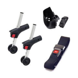 Rollstuhlset für Manuelle Rollstühle, 2x Anti-Kipp-Stütze, 1x Beckengurt, 1x Stockhalter