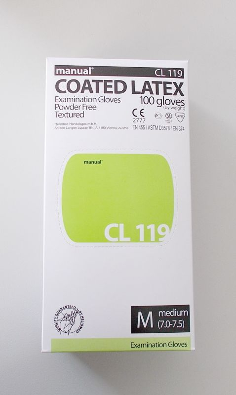 Einmalhandschuh Latex, manual Packung (100 Stück), puderfrei – Bild 2