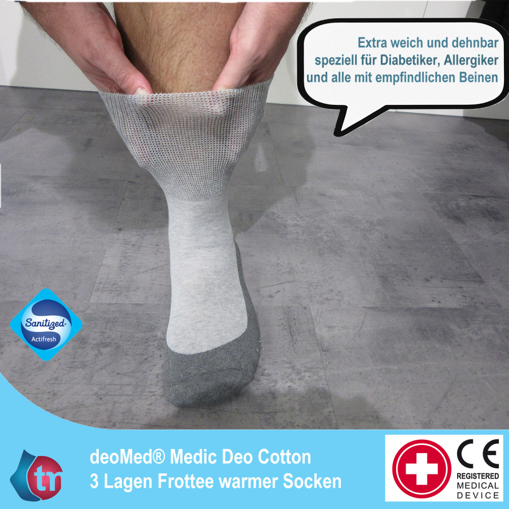 DeoMed Diabetikersocken Medic Deo Cotton Frottee – Bild 3