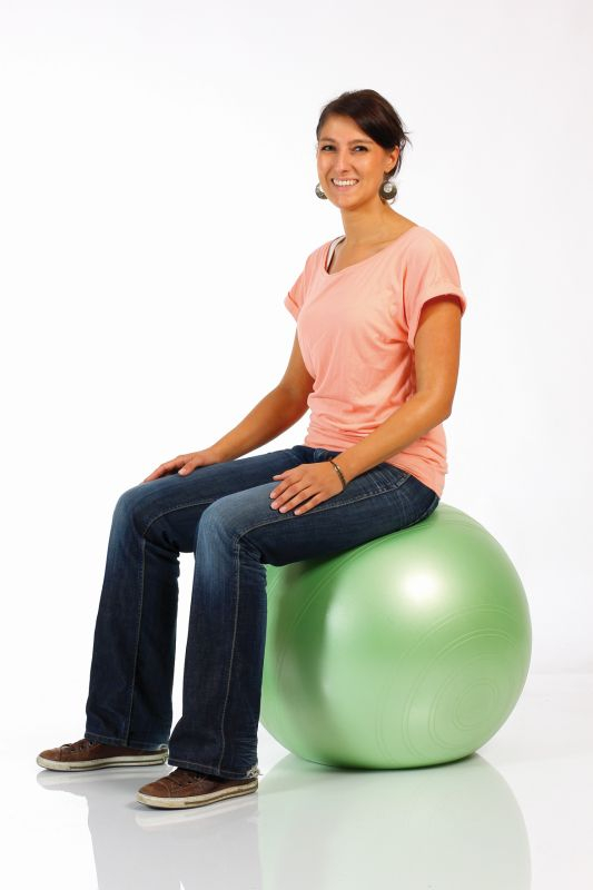 Fitnessball Happyback frühlingsgrün, inkl. Anleitung – Bild 2