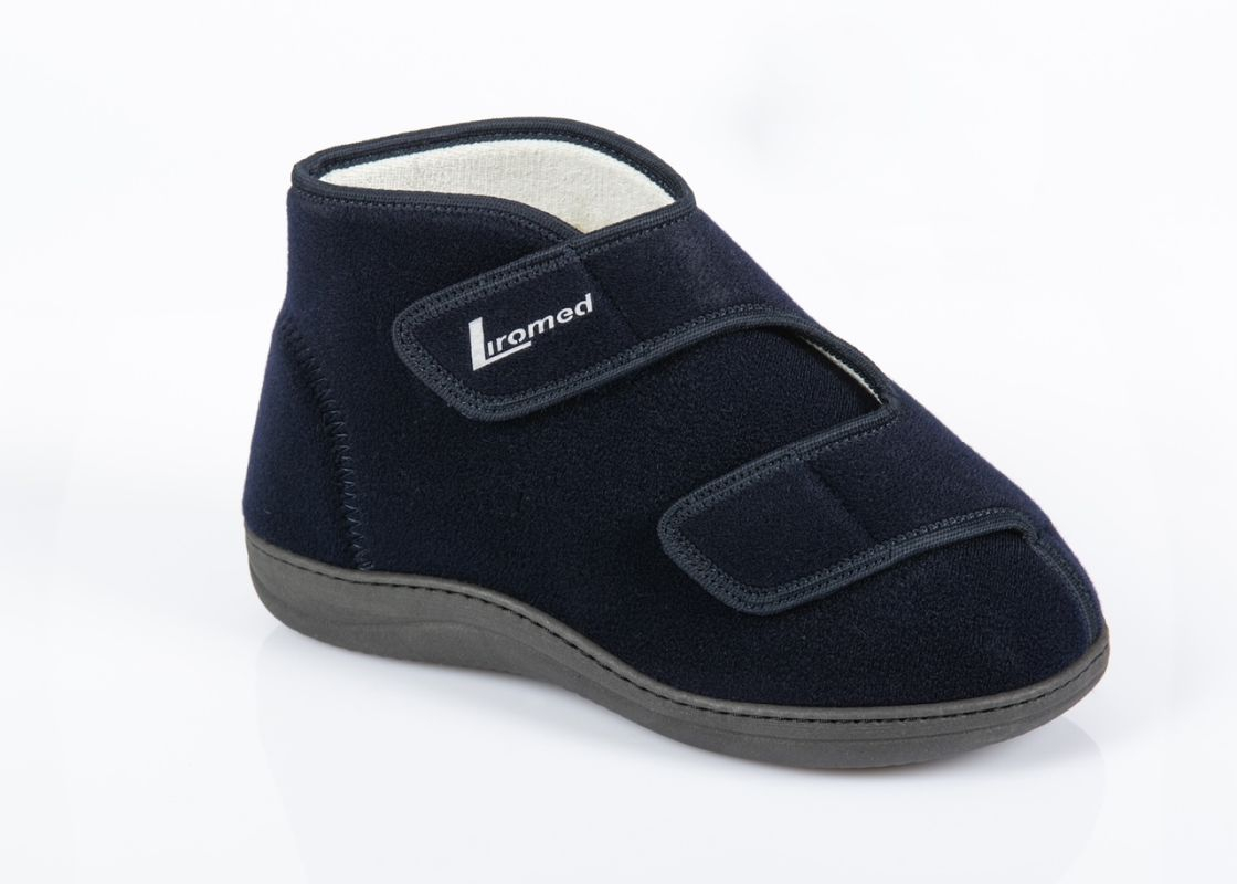 Verbandschuhe Liromed marine-blau, hoch, klett, 40°C waschbar (Paar)