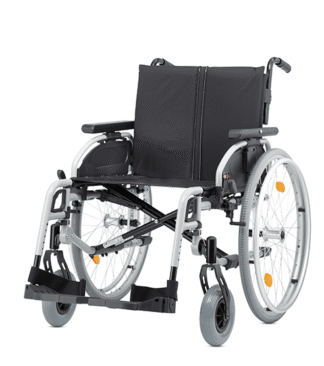 Leichtgewichtrollstuhl Pyro light optima XL, Kombi-Armlehne, PU,silber-metallic
