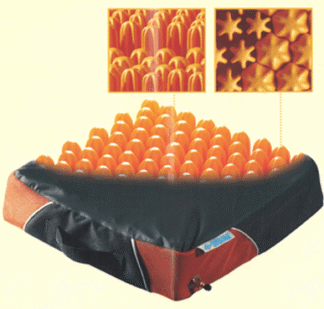 Anti-Dekubitus Sitzkissen POLYAIR 100 mit Jerseybezug, anthrazit-orange