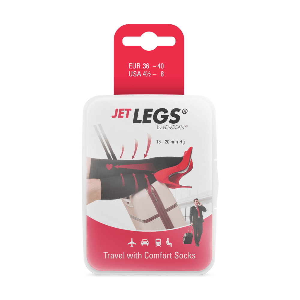 Reisestrümpfe Jet Legs Travel Socks, schwarz – Bild 2