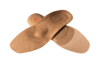 Weichpolster Rohling Fersensporn, breit Microfaser, 2,5mm, beige, Latex-Foam