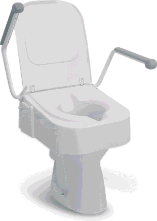 Toilettensitzerhöhung TSE 150 Plus mit Deckel und Armlehnen, weiß