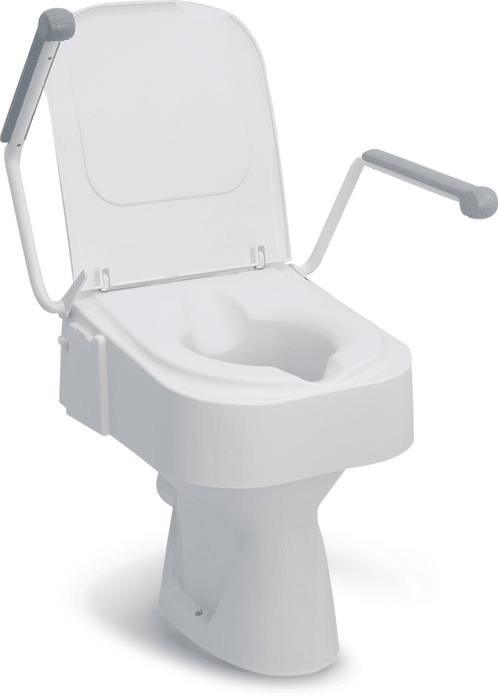 Toilettensitzerhöhung TSE 150 Plus mit Deckel und Armlehnen, weiß