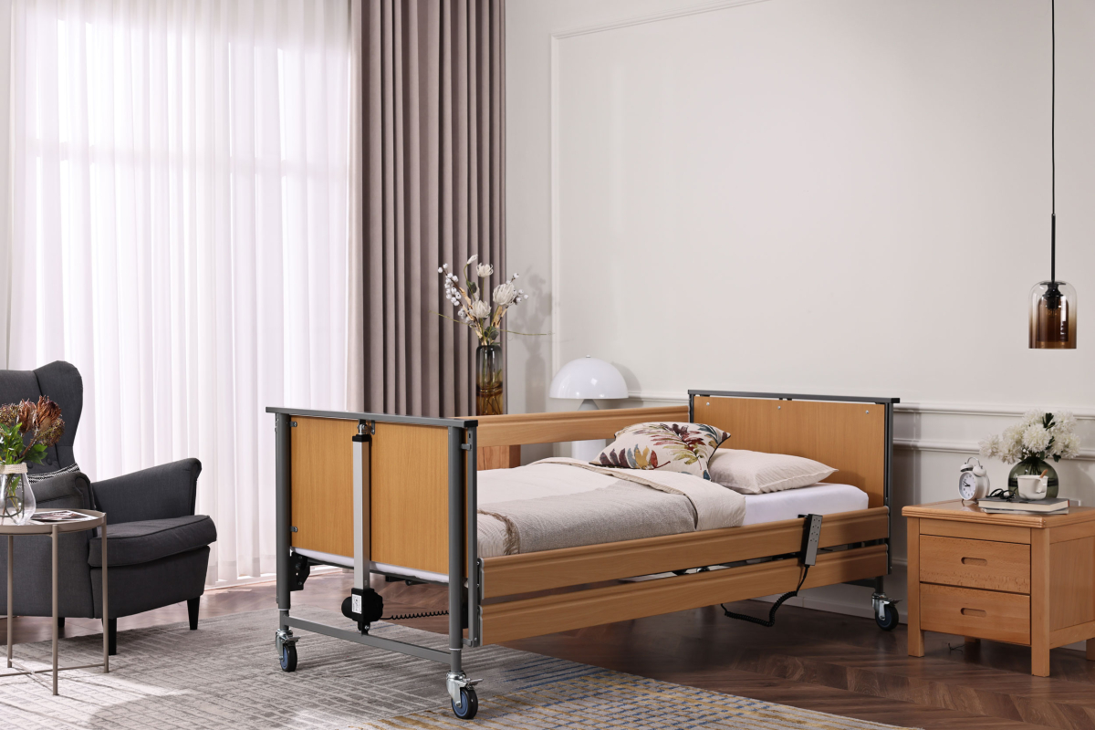 Pflegebett Ecofit S 90 mit Seitengitter 90 x 200 cm, Buche nur in 2er Schritten bestellbar